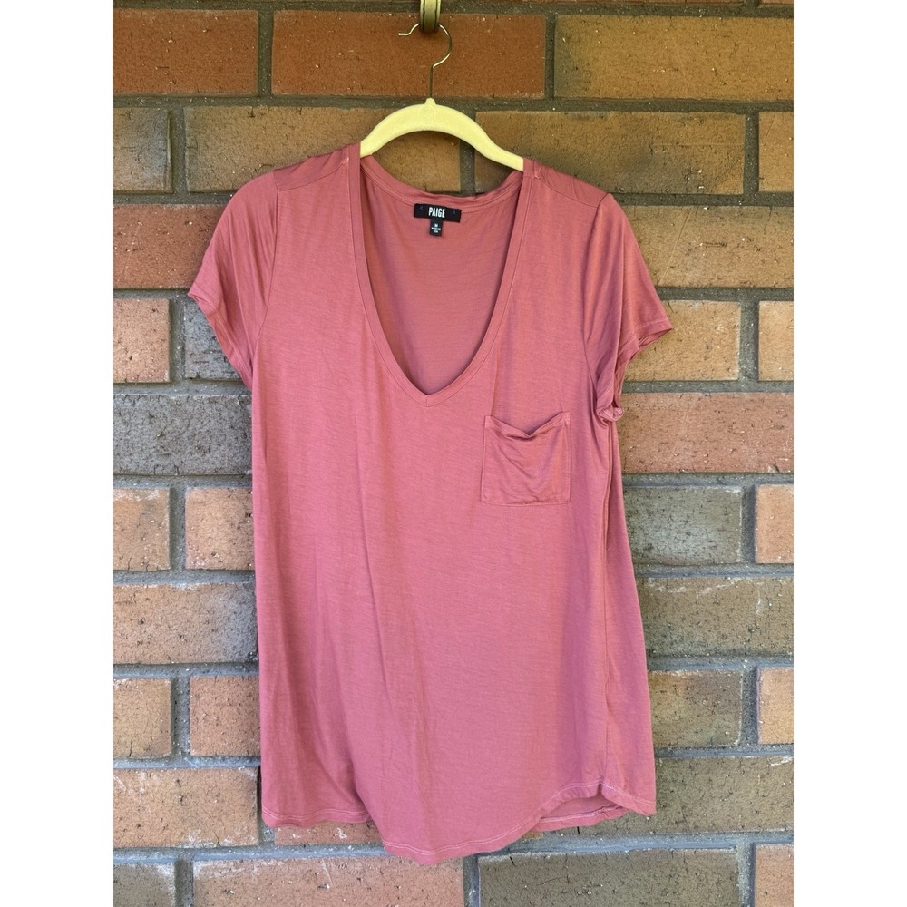Paige V-Neck Shirt Short Sleeve | Rusty Cedar | Women's Size Medium‎